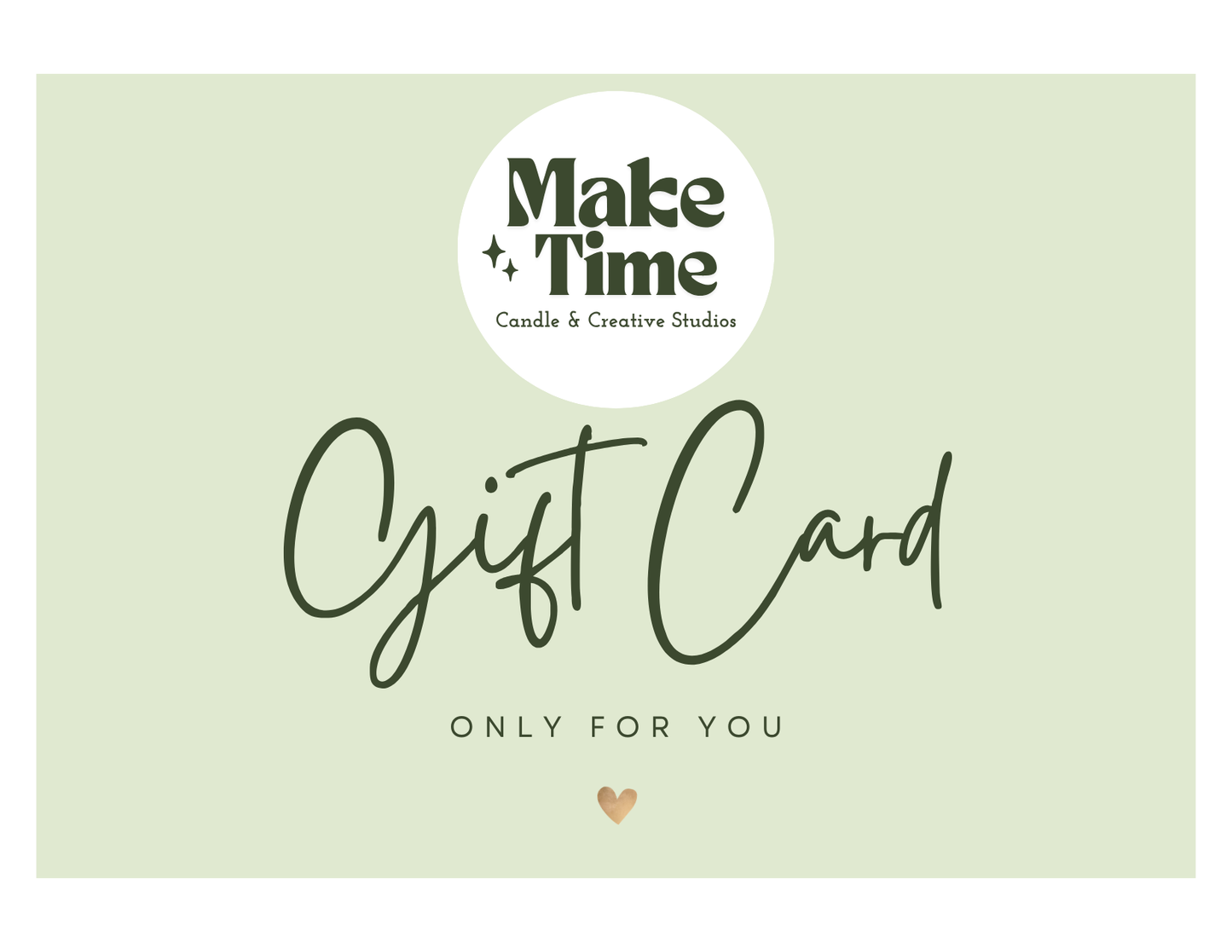 Make Time Gift Card | Gift Certificate | Gift Card | Gifts