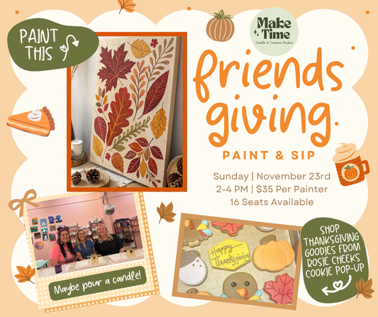 🎨 Friendsgiving Paint & Sip |  Thanksgiving Cookie Pop-Up | Make Time Bellefontaine
