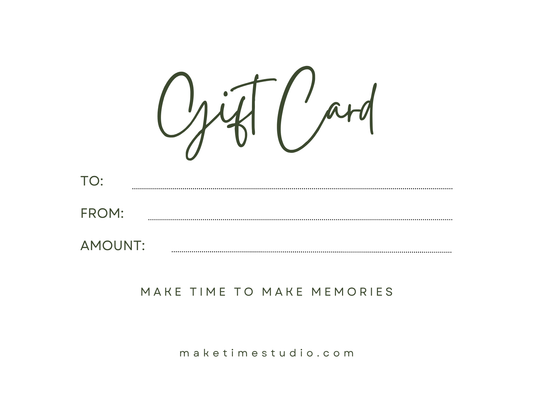 Make Time Gift Card | Gift Certificate | Gift Card | Gifts