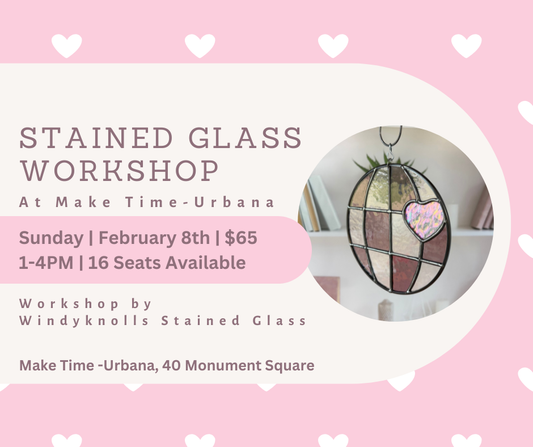 Stained Glass Workshop | Disco Ball Heart Stained Glass | Urbana Workshop