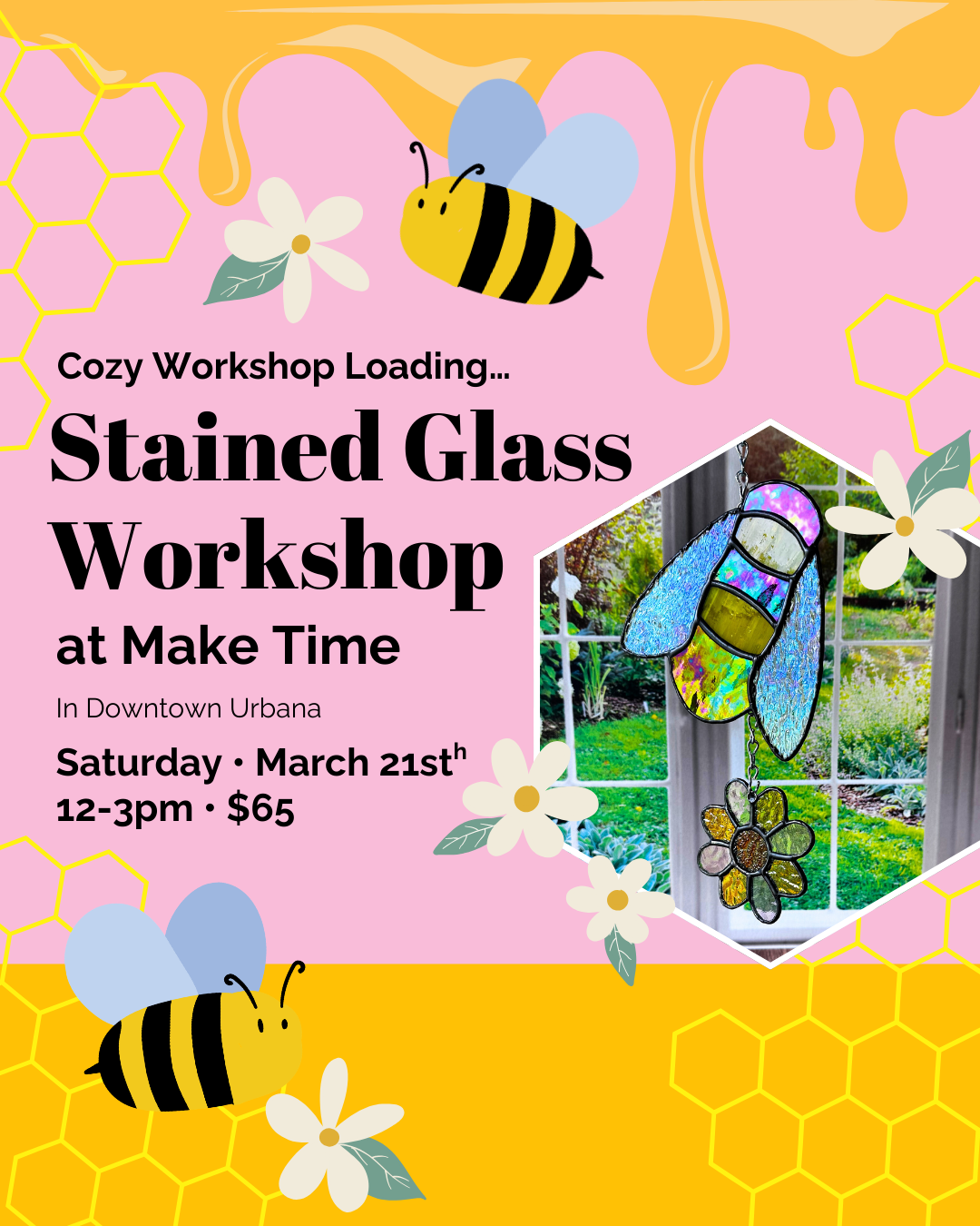 Stained Glass Workshop | Bumble Bee & Flower | Urbana Workshop
